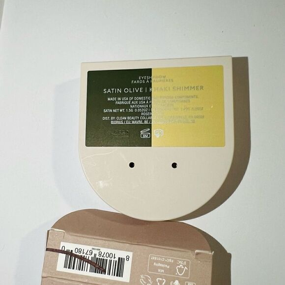 ROSE INC Satin & Shimmer Duet Powder & Cream Eyeshadow Satin Olive Khaki Shimmer - Picture 7 of 9